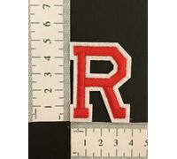 Hobbies and patch toppa termoadesiva ricamata lettere alfabeto rossa rosse (misura 5x4cm) da stirare o cucire decorazione zaino felpa maglia applique ABCDEFGHILMNOPQRSTUVZWYJKX (lettera R)
