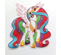 Hobbies and patch toppa termoadesiva ricamata mini pony unicorno grande colorato da stirare o cucire decorazione zaino felpa maglia borsa giacca jeans grembiule bambina