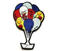 Hobbies and patch toppa termoadesiva ricamata personaggi horror IT Pennywise barchetta palloncini vintage da stirare o cucire decorazione zaino felpa maglia borsa applique