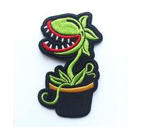 Hobbies and patch toppa termoadesiva ricamata pianta carnvivora in vaso denti da stirare o cucire decorazione zaino felpa maglia borsa giacca jeans adulto bambino