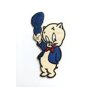 Hobbies and patch toppa termoadesiva ricamata Porky maialino famoso cartone animato vintage old school da stirare o cucire decorazione zaino felpa maglia borsa giacca jeans grembiule