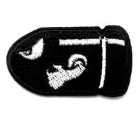 Hobbies and patch toppa termoadesiva ricamata proiettile bullet Mario Luigi videogame vintage da stirare o cucire decorazione zaino felpa maglia borsa giacca jeans applique