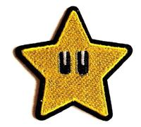 Hobbies and patch toppa termoadesiva ricamata stella star invincibile Mario Luigi videogame vintage da stirare o cucire decorazione zaino felpa maglia borsa giacca jeans applique