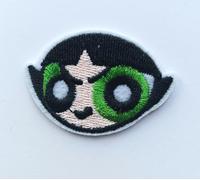 Hobbies and patch toppa termoadesiva ricamata superchicche verde testa Molly dolce Buttercup furia da stirare o cucire decorazione zaino felpa maglia borsa giacca jeans grembiule adulto bambina