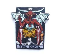 Hobbies and patch toppa termoadesiva ricamata the devil diavolo rosso carta da stirare o cucire decorazione zaino felpa maglia borsa giacca jeans adulto
