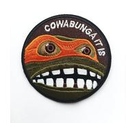 Hobbies and patch toppa termoadesiva ricamata tonda tartarughe ninja mutante famoso vintage da stirare o cucire decorazione zaino felpa maglia borsa giacca jeans grembiule astuccio
