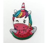 Hobbies and patch toppa termoadesiva ricamata unicorno anguria lingua arcobaleno colorato da stirare o cucire decorazione zaino felpa maglia borsa giacca jeans grembiule astuccio bambina
