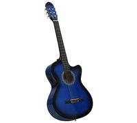 Hobbies & Creative Arts - Arte e intrattenimento - Chitarra classica occidentale Cutaway con equalizzatore a 6 corde, blu