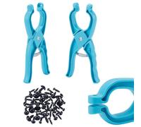HOBBIESAY 1 attrezzo per occhi di sicurezza con 50 pezzi, accessori per uncinetto blu per la produzione rapida di bambole Amigurumi, fissaggio occhi in plastica per giocattoli di peluche