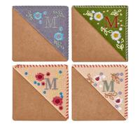 HOBBIESAY 1 pezzo/Stile Angolo Segnalibro Ricamato Non Tessuto Segnalibro Ricamato Triangolo M Lettera Arte Fiore Segnalibro Ricamo Mestiere Segnalibro Donne, San Valentino, Regalo di