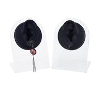 HOBBIESAY 1 set orecchio in silicone modello nero sinistro destro orecchio finto per pratica piercing morbido flessibile orecchio modello parti del corpo in silicone per esposizione gioielli