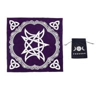 HOBBIESAY 1 set tovaglia tarocchi con sacchetto di velluto viola luna altare tovaglia morbida divinazione altare scrivania borse in tessuto set per carte tarocchi per Wicca stregoneria forniture e