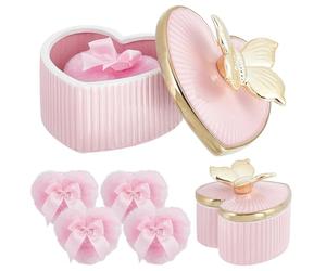 HOBBIESAY 1 spugnetta grande per il corpo e contenitore regalo di San Valentino con custodia in cristallo morbido lavabile riutilizzabile velluto viso corpo glitter bagnato asciutto trucco