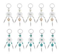 HOBBIESAY 10 portachiavi tartaruga marina, 2 colori, 12,7 cm, mini portachiavi stella marina, portafortuna, portachiavi carino, turchese, portachiavi con animali marini, per decorazione di porta