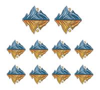HOBBIESAY 10 toppe termoadesive da ricamare computerizzate con luna/sole montagna, paesaggio turistico, senza colla, motivo cartone animato, applique per indumenti, decalcomania per vestiti fai da te