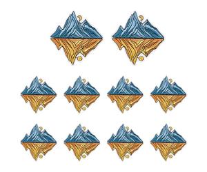 HOBBIESAY 10 toppe termoadesive da ricamare computerizzate con luna/sole montagna, paesaggio turistico, senza colla, motivo cartone animato, applique per indumenti, decalcomania per vestiti fai da te