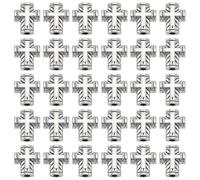 HOBBIESAY 100 perline a forma di croce in argento anticato, 10 mm, in lega tibetana, distanziatori a croce in metallo, per la creazione di gioielli, foro: 2 mm