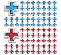 HOBBIESAY 100 perline distanziali a forma di croce in 2 colori, in lega, con croce di Gesù, tibetani, perline a forma di croce, per bracciali, collane, gioielli, foro: 1,2 mm