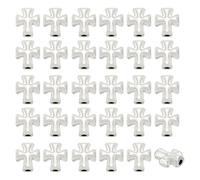 HOBBIESAY 100 perline distanziali in argento antico, 10 x 8 mm, crocifisso, croce tibetana, ciondolo a forma di croce, per bracciali, orecchini, collane, fori, 2 mm