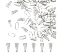 HOBBIESAY 100pcs 304 in acciaio inox snap on bails 8,5x3,5 mm clip aperte in metallo per ciondoli ciondoli catenacci connettore catena per Neckalce braccialetto gioielli fai da te fabbricazione