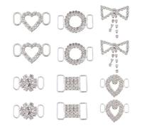 HOBBIESAY 12 pz 6 stili Ciondoli Lacci Argento con Strass In Cristallo Ciondoli Sneaker In Ottone per Sneakers Fibbie Decorative In Metallo per Scarpe Da Donna Accessori Scarpe Casual