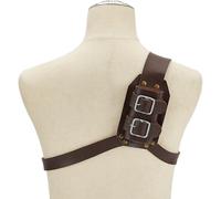 HOBBIESAY 137 cm lungo spada spalla posteriore guaina titolare PU pelle posteriore spada rana spada spada fibbia in pelle guerriero costume custodia protettiva coppia marrone per costume medievale