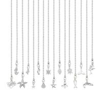 HOBBIESAY 16 stili di ventilatore da soffitto a forma di animale marino, catena di trazione 33,5 cm, catena decorativa per ventola, estensione per ventilatore da soffitto, ornamenti per lampada