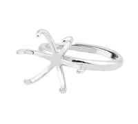 HOBBIESAY 1pc anelli base con artigli, anelli grezzi regolabili 925, 19 x 19 mm, pietre in argento Sterling, base dell'anello artiglio, con montatura in pietra irregolare, componenti per gioielli