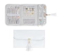 HOBBIESAY 1Pc Multi-Gird Travel Jewelry Bag Espandibile Collana Sacchetto di Similpelle Orecchino Caso Pieghevole Anello Display Busta Frizione Pieghevole Gioielli Rotolo Borsa per la Conservazione