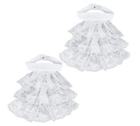 HOBBIESAY 2 pezzi Bianco Jabot Collare Pizzo Jabot Cravatta Fozzy Collare Rimovibile Collare Bianco Collare Coloniale Accessori Costumi Per Donne E Uomini Abbigliamento Cosplay Costume