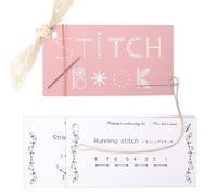 HOBBIESAY 2 set creativo mini libro da cucito rosa mini set di biglietti da cucito creativo mini ricamo cucito libro materiale da cucito pacchetto per fai da te cucito artigianato