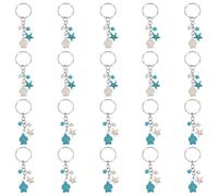 HOBBIESAY 20 portachiavi a forma di tartaruga marina in 2 colori, 73 mm, graziosi ciondoli turchesi, mini portafortuna a forma di stella marina, ciondoli a forma di animali marini per portachiavi