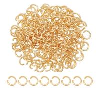 HOBBIESAY 200 anelli di piegatura dorati da 5 mm, in acciaio inox, placcati in oro 18 carati, connettori ad anello non saldati, piccoli accessori per la creazione di gioielli