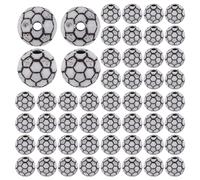 HOBBIESAY 200 perline rotonde da 10 mm per sport da calcio, perline rotonde sfuse in acrilico, perline rotonde con foro grande, per collane fai da te, bracciali, ciondoli, perline, foro: 2,5 mm