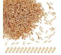 HOBBIESAY 2000 Pezzi Perline Vetro A Forma Tromba Perline di Bulk Perline 6x1.8mm Tubo Perline Rocaille Dorate Perline Connettore per Fai Da Te Orecchino Fabbricazione di Gioielli Foro:0.6mm