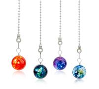 HOBBIESAY 4 catene per ventilatore a soffitto, universo luminoso, prolunga decorativa per lampada, 4 colori, con catena a sfere