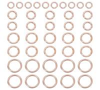 HOBBIESAY 40 anelli di piegatura 4 stili in lega, anelli di piegatura chiusi, anelli rotondi, anelli di piegatura per gioielli, oro rosa, per braccialetti fai da te, orecchini, collane, ciondoli,