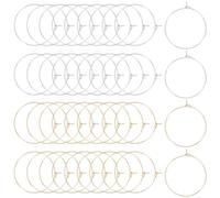HOBBIESAY 40 pezzi di 2 colori in acciaio inox orecchini a cerchio aperti di 30 mm grandi orecchini a cerchio da donna a cerchio a stelo in oro e argento per fabbricazione gioielli