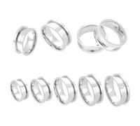 HOBBIESAY 5 misure, 5 anelli grezzi in acciaio inox, 16, 20 mm, anelli scanalati, rotondi, vuoti, per la creazione di gioielli, uomo e donna, regalo fai da te