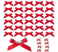 HOBBIESAY 50 spille rosse con fiocco a fiocco, piccole spille con fiocco, accessori per donne, regali fai da te, Poliestere