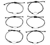 HOBBIESAY 6 braccialetti in corda cerata con farfalla e cuore, regalo per la festa della mamma, braccialetto regolabile regalo per mamma e nonna gioielli regalo per mamma e nonna famiglia gioielli