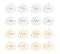 HOBBIESAY 60 ciondoli in ottone a forma di fiore di loto, in 2 stili, color oro chiaro, con connettori cavi, per forcine, orecchini, collane, artigianato, creazione di gioielli fai da te, foro: 1 mm,