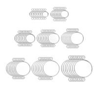 HOBBIESAY 64 pezzi di 8 misure Bezel Leercharms in acciaio inox Bezel Tray Connector Charms Trays Connector Ciondolo piatto rotondo per bracciale collana orecchino gioielli