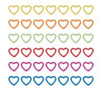 HOBBIESAY 72 segnapunti in metallo a forma di cuore, 6 colori, spille da balia in colori misti, ciondoli all'uncinetto, pittura da forno, ferro, ciondoli per abbigliamento, maglieria, punto marcatori