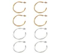 HOBBIESAY 8 orecchini a cerchio a forma di cuore in 2 colori geometrici aperti a metà cerchio orecchini alla moda set orecchini leggeri gioielli regali per le donne, Zinco
