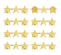 HOBBIESAY 8 pezzi distintivi a 3 stelle Rank Golden Five-Pointed Star Brooch 3 stelle distintivo per abbigliamento fai da te, uniforme, giacche, cappelli, borse, decorazioni costumes