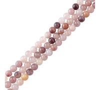 HOBBIESAY circa 159 perline di quarzo naturale da 6 mm, rotonde, distanziatori per piccole perle di pietra lisce, per la produzione di braccialetti fai da te, orecchini e gioielli, foro: 1,2 mm