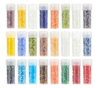 HOBBIESAY Circa 3120 perline distanziali sfuse in vetro, 24 stili, 2-5 mm, perline distanziatrici sfuse, piccole perline artigianali per braccialetti fai da te, collane, orecchini, creazione di