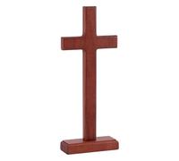 HOBBIESAY Croce da tavolo in legno da 21,4 cm, con supporto per appendere in piedi, per Pasqua, battesimo, tavolo, casa, Natale, chiesa, decorazione per la stanza