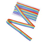 HOBBIESAY Nastro in poliestere color arcobaleno da 25 m, per confezioni regalo, raso a righe con bobine di filo, carte bianche, fettuccia arcobaleno piatta, accessori per abbigliamento per la